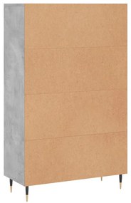Aparador alto 69,5x31x115 cm derivados de madeira cinza-cimento