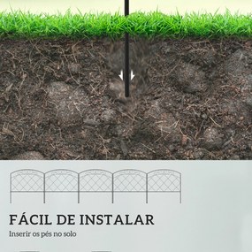 Cercas de Jardim 305x61 cm Conjunto de 5 Cercas Decorativas para Jardi