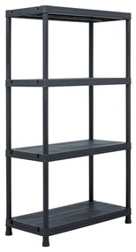 vidaXL Estante de arrumação 100 kg 60x30x138 cm plástico preto