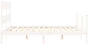 Cama sem colchão 160x200 cm madeira de pinho maciça branco