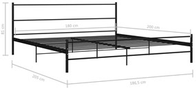 Estrutura de cama 180x200 cm metal preto