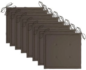 Cadeiras de jardim dobráveis 8 pcs c/ almofadões acácia maciça