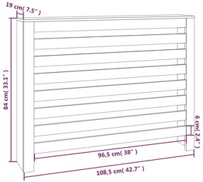 Cobertura de radiador 108,5x19x84 cm pinho maciço