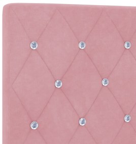 Cabeceira vidaXL com Botão de Cristal Tufted Rosa 90 cm de Veludo, Cab
