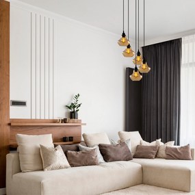 Candeeiro de Teto Chandelier Gold – Dourado e Preto – 51 x 51 cm