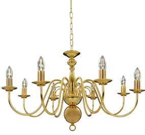 Lustre de 8 lâmpadas E14 dourado