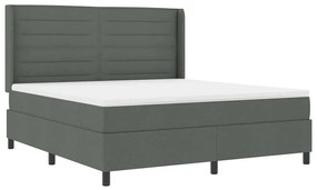 Cama Box com Colchão Cinza Escuro 180x200 cm em Tecido