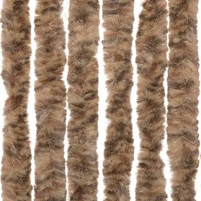 Cortina anti-insetos 90x200 cm chenille bege e castanho-escuro