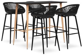 vidaXL 5 pcs conjunto de bar preto