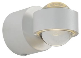 Aplique de parede de design branco incluindo LED IP44 - Lens