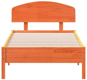 Cama sem colchão 100x200 cm pinho maciço castanho-mel