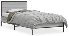 Estrutura cama 100x200 cm derivados madeira/metal cinza sonoma