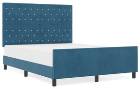 Cama vidaXL Azul Escuro 160x200 cm Veludo