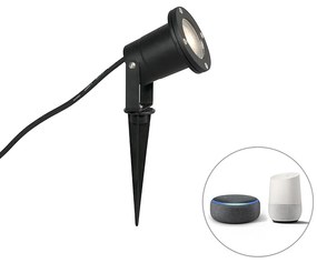 LED Foco de jardim inteligente industrial preto com WiFi GU10 IP65 - Basic Moderno