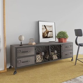 vidaXL Móvel de TV 110x30x40 cm ferro prateado
