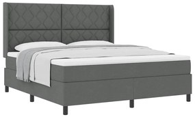 Cama box com colchão Cinza Escuro 180x200 cm em tecido