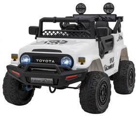 Jipe elétrico para Crianças Toyota FJ Cruiser 12V 4x4, Rodas Espuma EVA, Assentocouro ecológico Branco