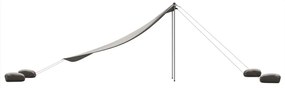 Toldo de praia com âncoras de areia 304x300 cm cinzento