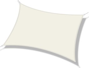 Outsunny Vela de Sombra Quadrado 3x3 m Toldo Vela de Poliéster com Proteção UV Aneis em Forma de D e Cordas para Jardim Pátio Piscina Creme