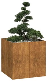 Floreira enferrujada 80x80x80 cm aço resistente