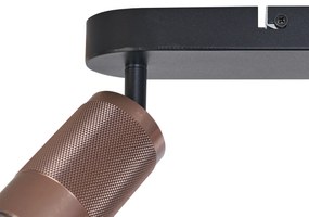 Foco de teto arredondado bronze escuro 3-luzes ajustável - Veerle Moderno
