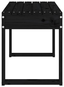 Banco de jardim 80x38x45 cm madeira de pinho maciça preto