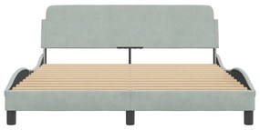 Estrutura de cama sem colchão 160x200 cm veludo cinzento-claro