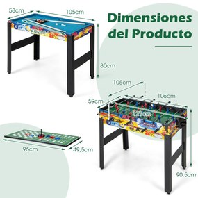 Conjunto de jogos para crianças 12 em 1 com mesa de hóquei em ar, mesa de bilhar de futebol, mesa de ténis de mesa, xadrez, bowling e shuffleboard par