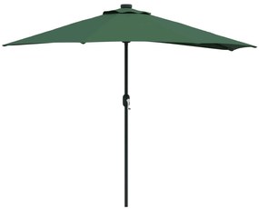 vidaXL Guarda-sol de Jardim Verde 294 x 150 x 224 cm Poliéster e Aço