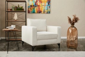 Sofá de 1 Lugar Berlin – Creme e Preto – 90x83x91 cm