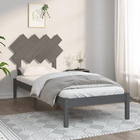 vidaXL Estrutura cama solteiro 90x200 cm madeira maciça cinzento