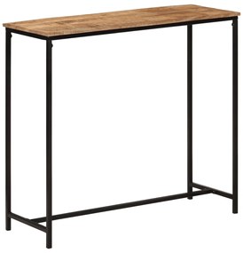 Mesa consola 80x30x74 cm madeira de mangueira maciça e ferro