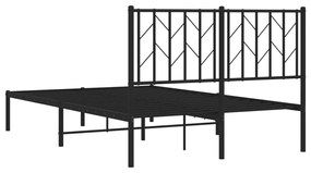 Estrutura de cama com cabeceira 120x200 cm metal preto