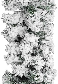 Grinalda de Natal com neve 10 m PVC verde