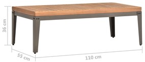 Mesa de centro p/ jardim 110x55x36 cm madeira de acácia maciça