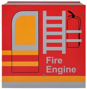 Conjunto mesa e cadeira criança 3 pcs camião bombeiros madeira