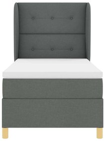 Cama Box Spring vidaXL com Colchão Cinza Escuro 90x200 cm Tecido