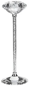 Castiçal em metal prateado e vidro 23 cm KOFI SLIM Beliani