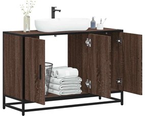 vidaXL Armário lavatório WC 90x33x60cm deriv.madeira carvalho castanho