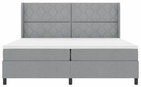 Cama com Estrado e Colchão Cinza Claro 200 x 200 cm Tecido