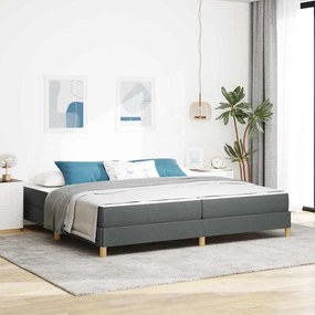 vidaXL Cama Box com colchão Cinza Escuro 200 x 200 cm tecido
