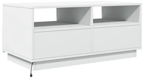 Mesa de centro com luzes LED 90x49x40 cm branco