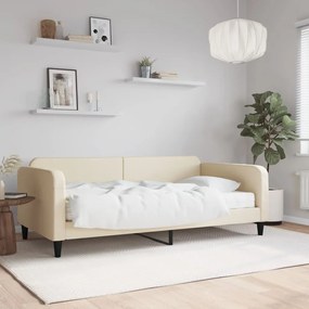 3196797 vidaXL Sofá-cama com colchão 80x200 cm tecido cor creme