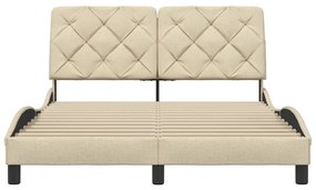 Estrutura de cama sem colchão 120x200 cm tecido cor creme