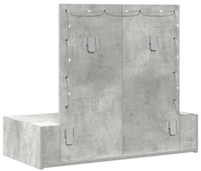 Mesa de Maquiagem Montada na Parede com Luzes LED Cinza Concreto
