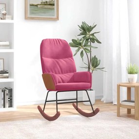 vidaXL Cadeira de baloiço veludo vermelho tinto