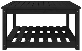 Mesa de jardim 82,5x82,5x45 cm madeira de pinho maciça preto
