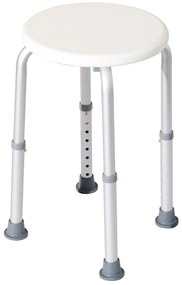 HOMCOM Banco de Duche Banco de Segurança para Duche com Altura Ajustável 32,2x41x35,5-54cm Branco