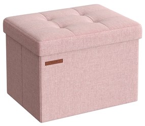 Banco com espaço de arrumação 31 x 41 x 31 cm cor-de-rosa pastel