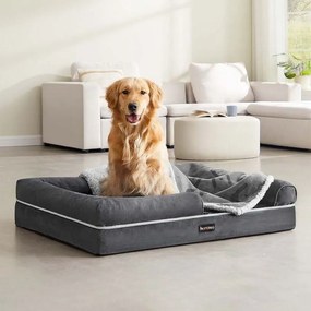 Cama ortopédica para cães 112 x 86 x 18 cm cinzento escuro